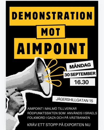 Demonstration mot Aimpoint