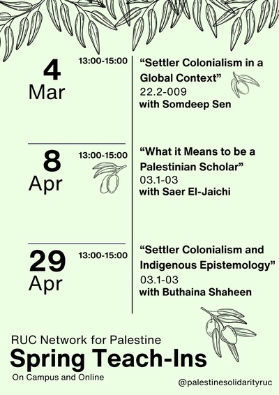 Teach-in at RUC: "Settler Colonialism and Indigenous Epistemology" with Buthaina Shaheen