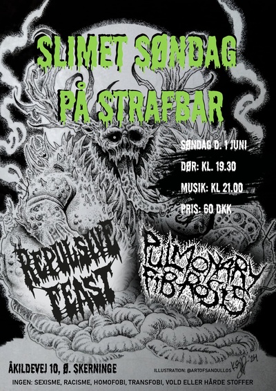 Slimet søndag på Strafbar - Pulmonary Fibrosis + Repulsive Feast