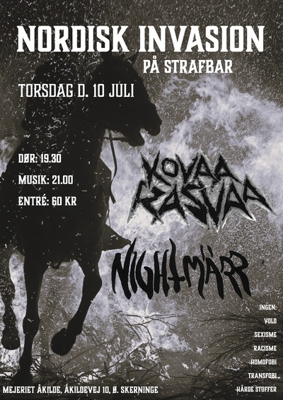 Nordisk invasion på Strafbar - Nightmärr (SE) + Kovaa Rasvaa (FIN)