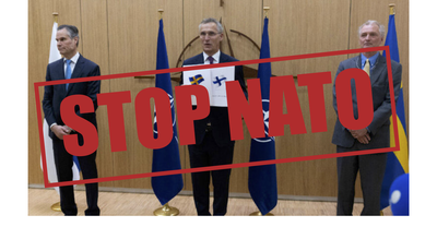 STOP NATO - Solidaritetsaktion med de svenske fredsaktivister