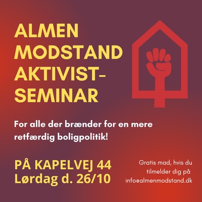 Almen Modstand aktivist-seminar