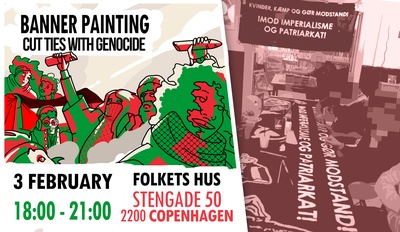 Banner painting for: Cut the Ties with Genocide Camp