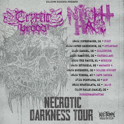 Necrotic Darkness på Strafbar: Cryptic Brood + Night Hag