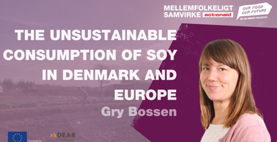 The unsustainable consumption of soy in Denmark and Europe - talk by Gry Bossen