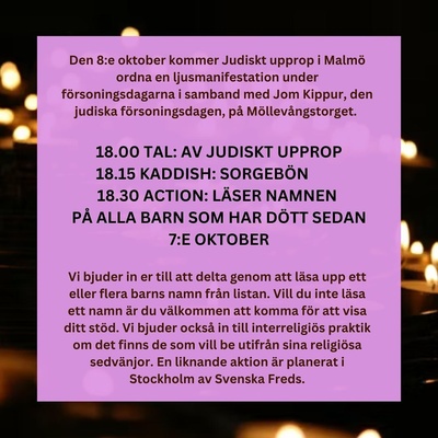 Ljusmanifestation: Sörja de döda, kämpa för de levande!